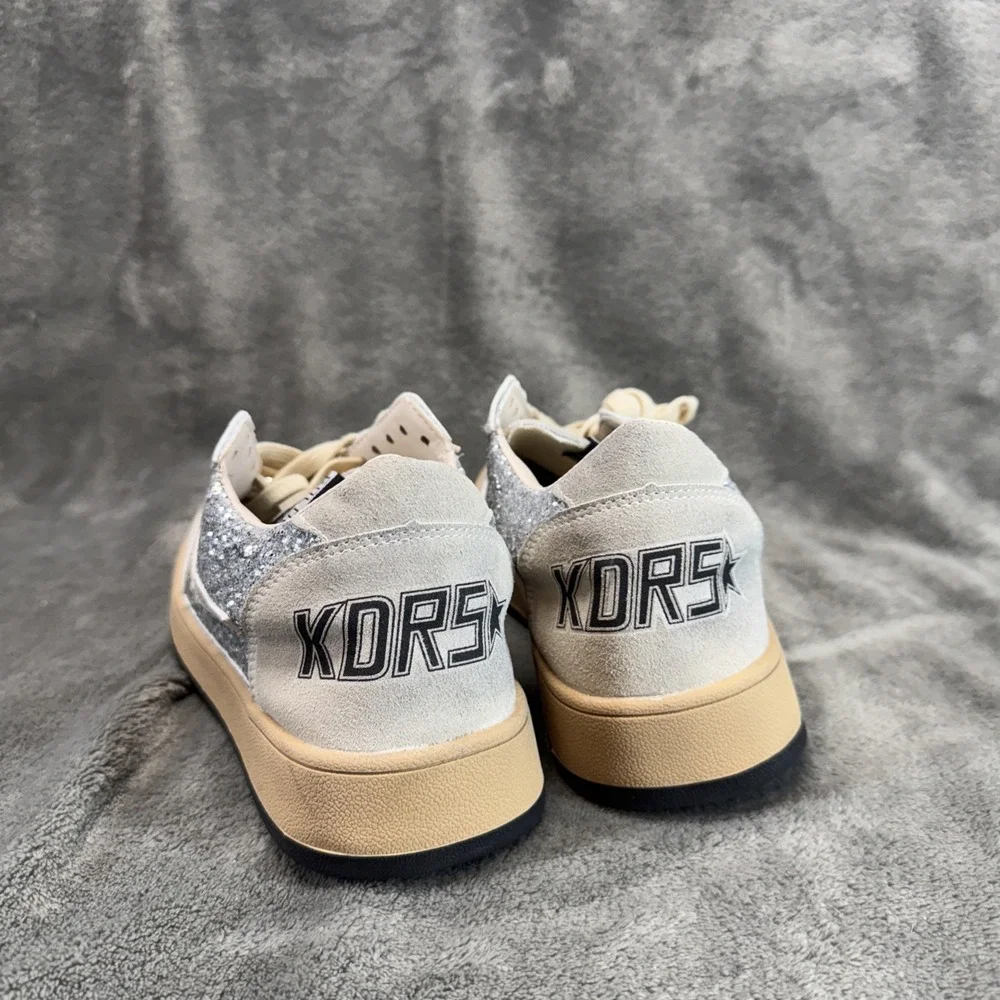 Golden Sneakers Gold S Star Women 7.5 EU 24 Glitter Skateboarding - Picture 7 of 12